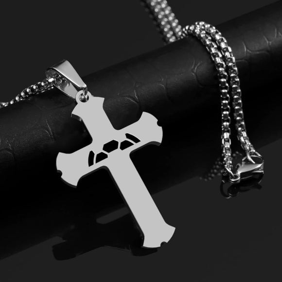 HOFOYA Cross Pendant Necklace With Inspiring Bible Quote from Phil 4:13 Soccer - Picture 3 of 9